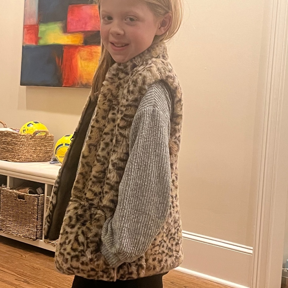 Animal Print Faux Fur Vest - Brand: Widgeon